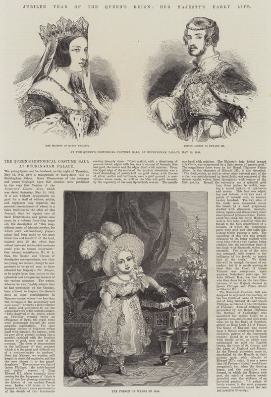Jubiläumsjahr der Regentschaft der Königin, das frühe Leben Ihrer Majestät (Gravur) von English School