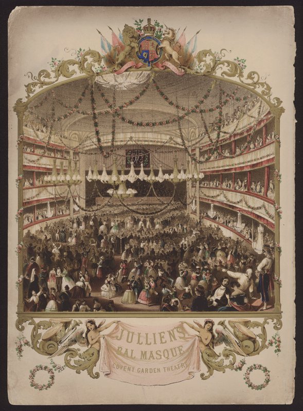 Julliens Maskenball, Covent Garden Theatre, London (Farblithographie) von English School