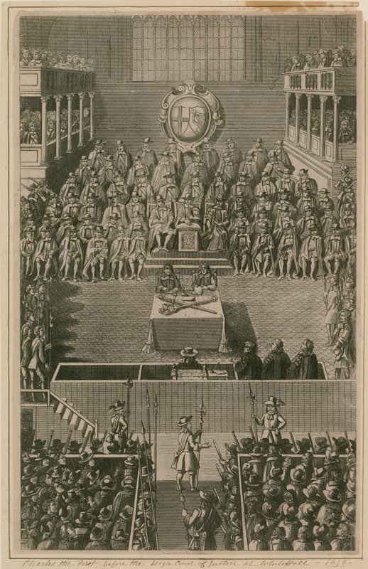 König Karl I. vor dem Obersten Gerichtshof in Whitehall, 1648 von English School