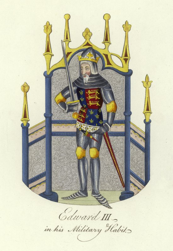 König Edward III. von England in seiner Militärkleidung von English School