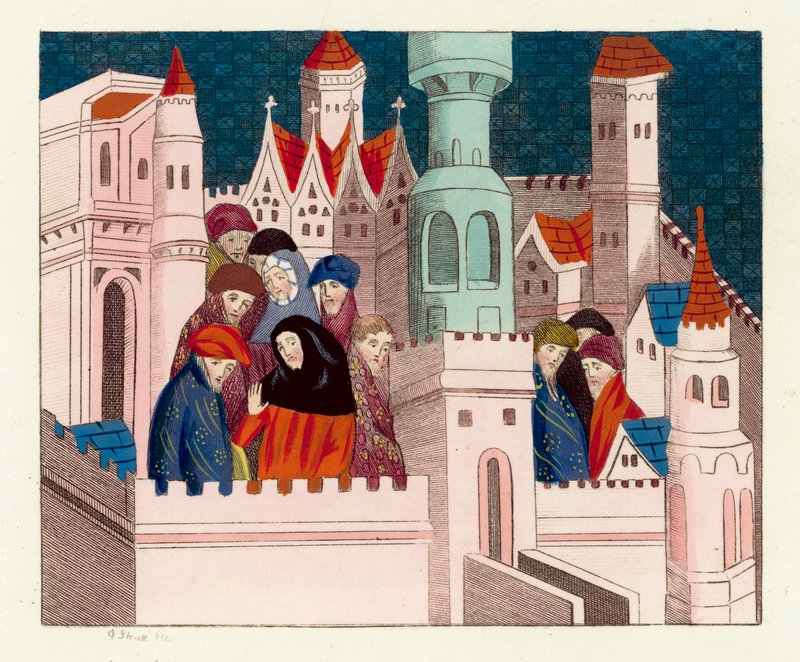 König Richard II. mit seinen Freunden in Conway von English School