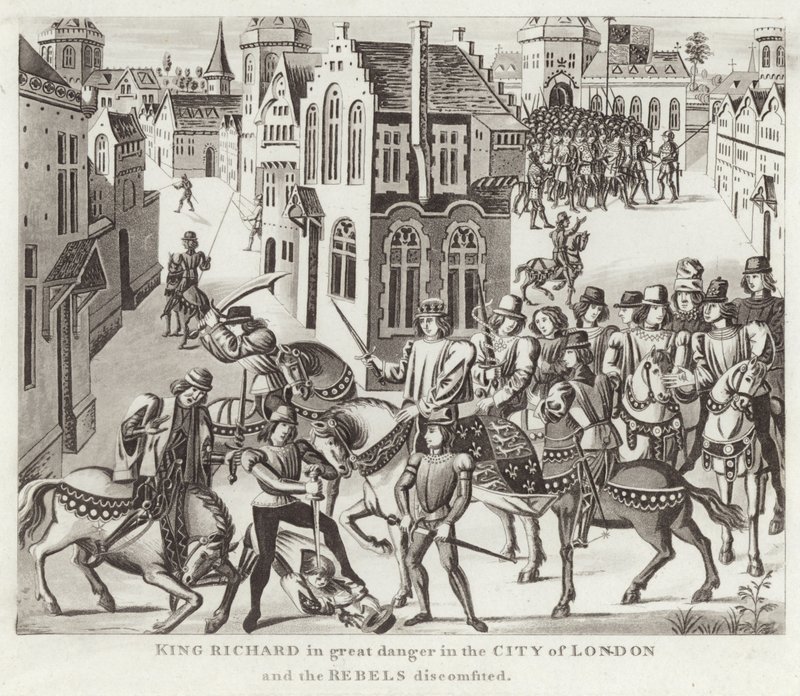 König Richard in großer Gefahr in der Stadt London und die Rebellen besiegt von English School