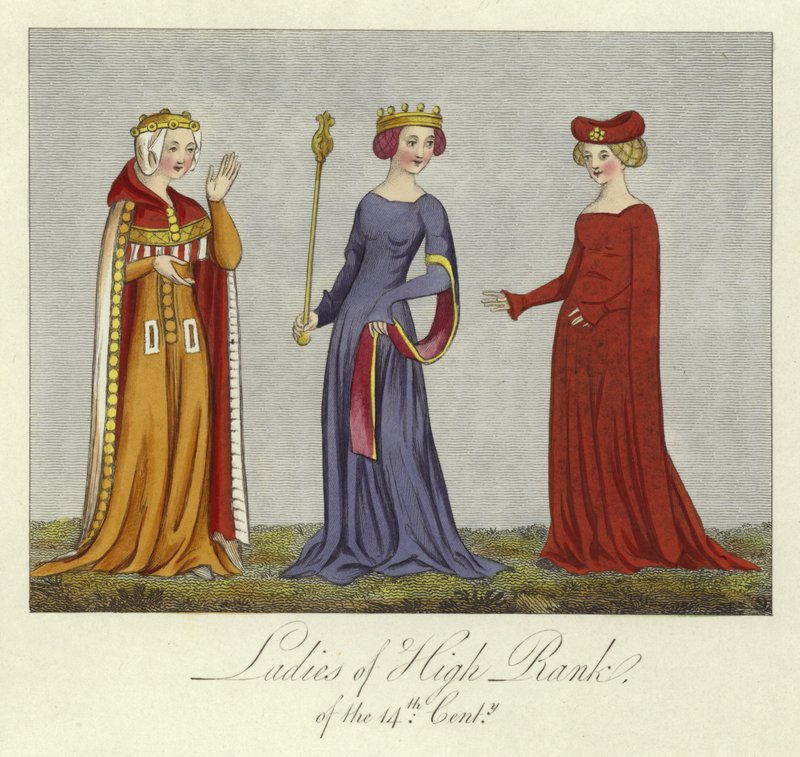 Damen von hohem Rang des 14. Jahrhunderts von English School