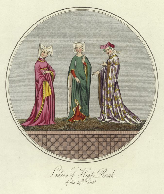 Damen von hohem Rang des 14. Jahrhunderts von English School