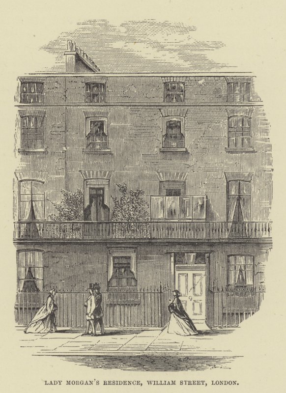 Lady Morgans Residenz, William Street, London (Gravur) von English School
