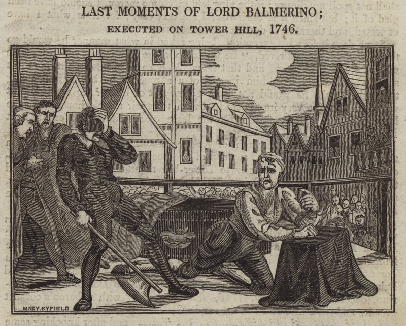 Letzte Momente von Lord Balmerino; hingerichtet auf Tower Hill von English School