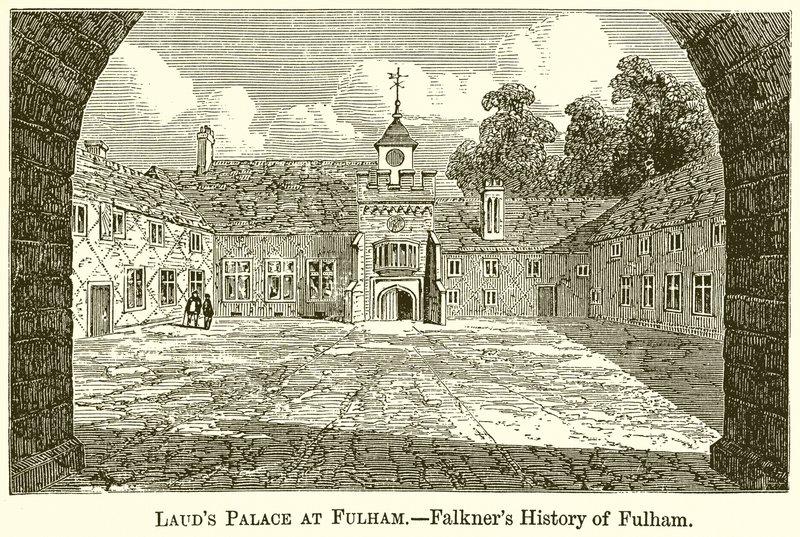 Lauds Palast in Fulham. Falkners Geschichte von Fulham von English School