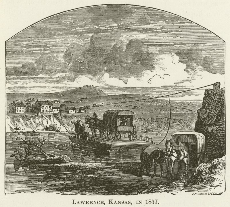 Lawrence, Kansas, im Jahr 1857 von English School