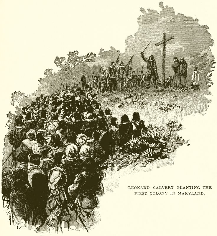 Leonard Calvert pflanzt die erste Kolonie in Maryland von English School