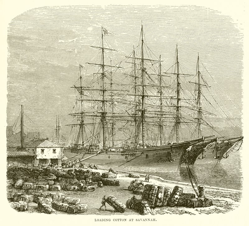 Baumwolle verladen in Savannah von English School
