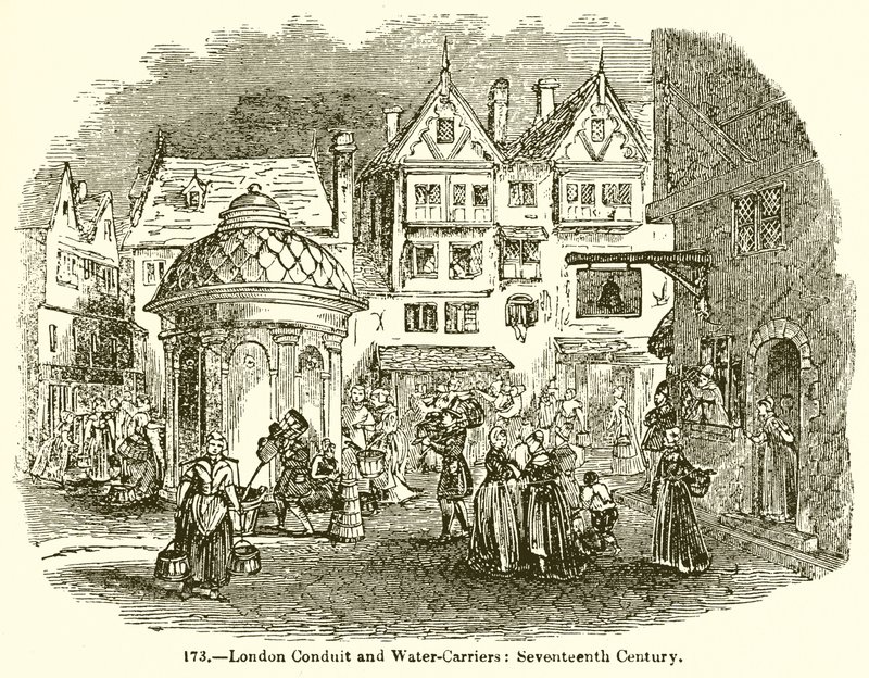 Londoner Wasserleitung und Winterträger: 17. Jahrhundert von English School