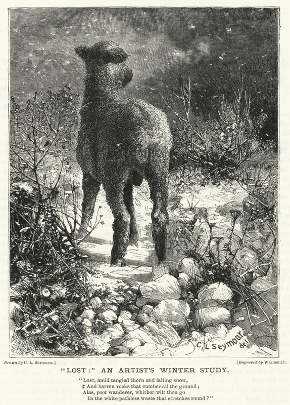 "Verloren," eine Winterstudie eines Künstlers (Stich) von English School