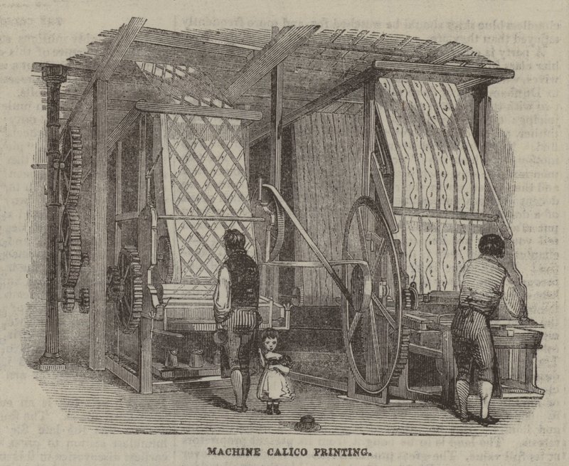 Maschineller Kalikodruck von English School