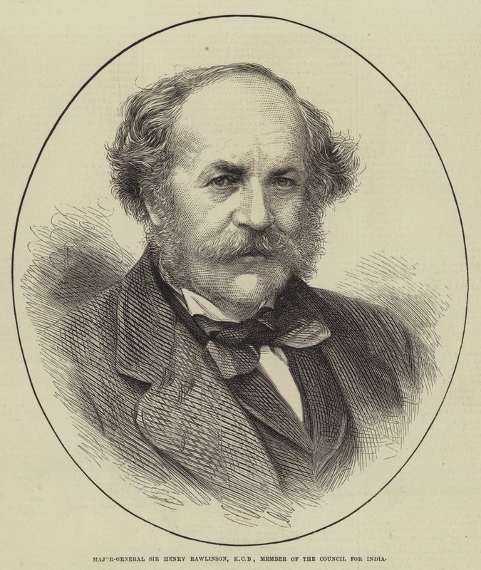 Generalmajor Sir Henry Rawlinson, KCB, Mitglied des Rates für Indien (Stich) von English School