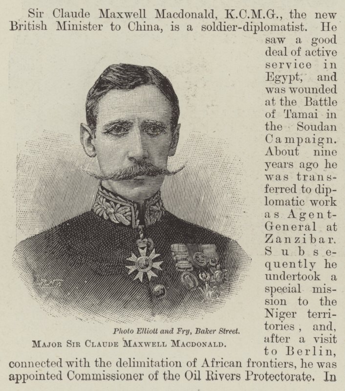 Major Sir Claude Maxwell Macdonald (Gravur) von English School