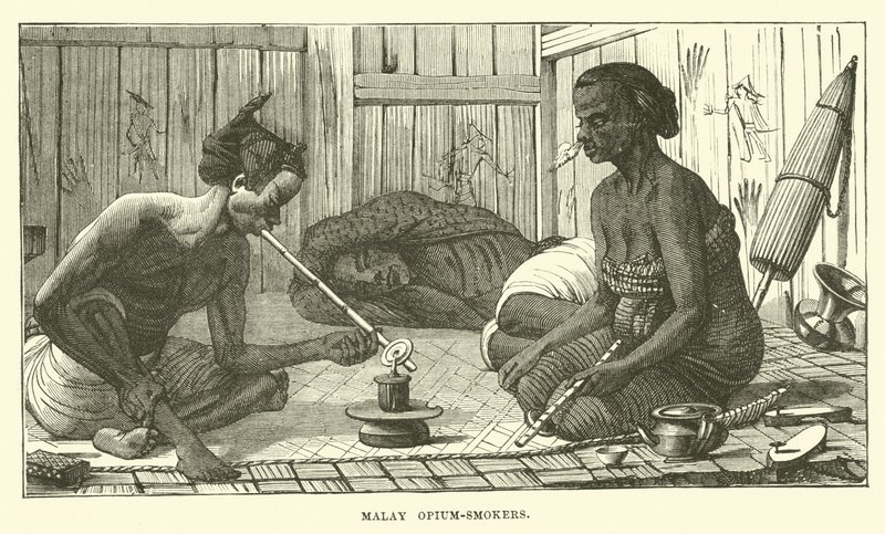 Malaiische Opiumraucher von English School