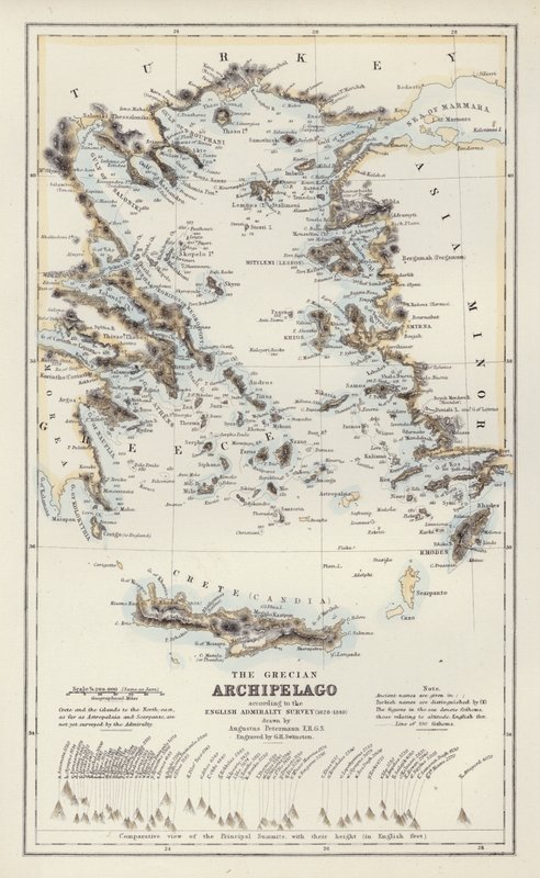 Karte: Das griechische Archipel, nach der englischen Admiralitätsvermessung von English School