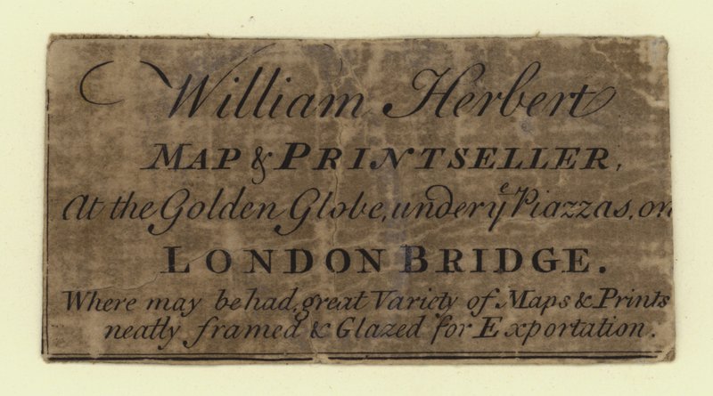 Karten- und Druckverkäufer, William Herbert, Visitenkarte von English School