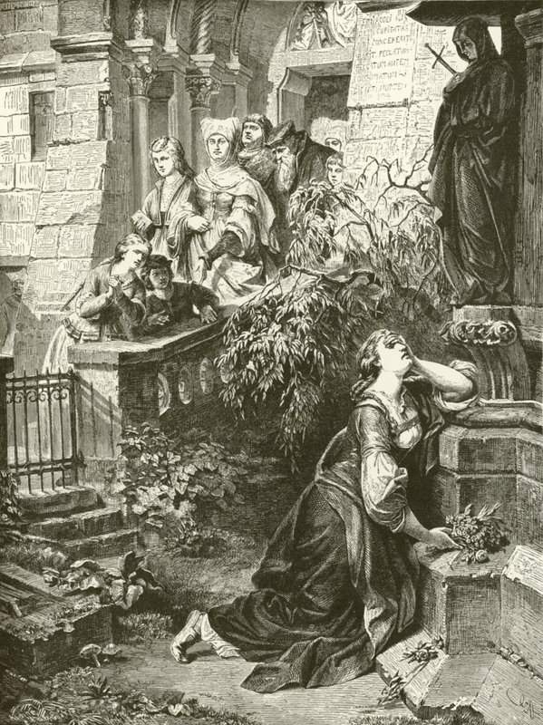 Margarete vor der Mater Dolorosa (Gravur) von English School