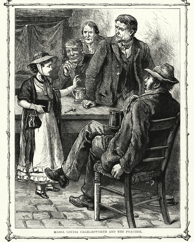 Maria Louisa Charlesworth und der Wilderer (Gravur) von English School