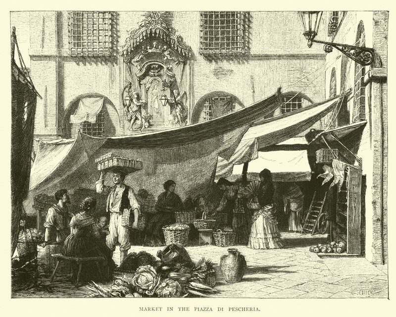 Markt auf der Piazza di Pescheria von English School