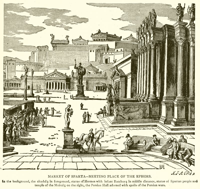 Markt von Sparta – Treffpunkt der Ephoren von English School