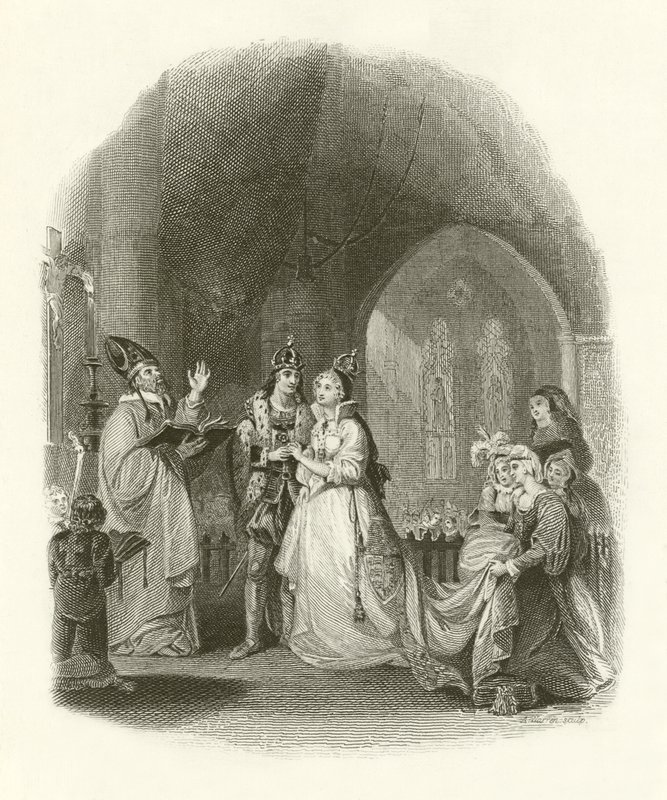 Heirat von Heinrich VII. mit Elizabeth von York von English School