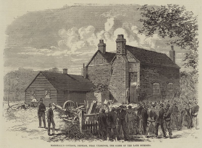 Marshalls Cottage, Denham, nahe Uxbridge, der Schauplatz der jüngsten Morde von English School
