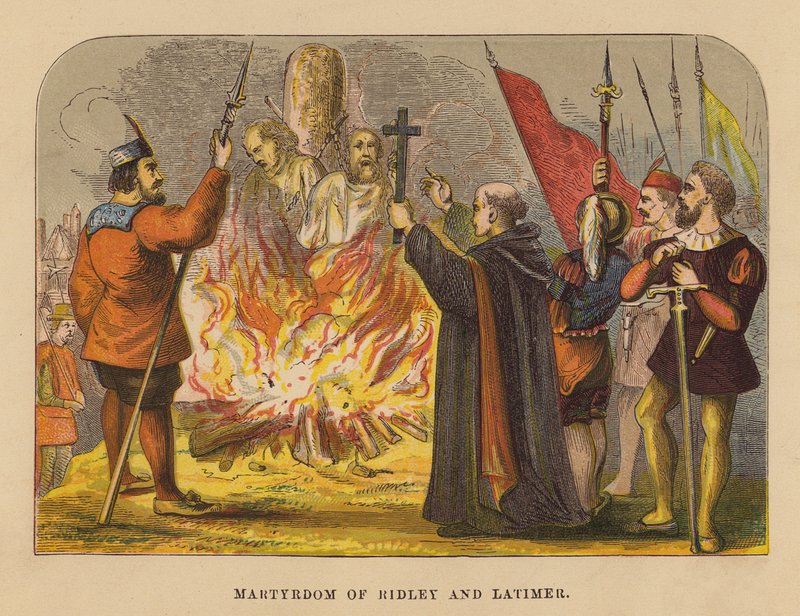 Märtyrertod von Ridley und Latimer von English School