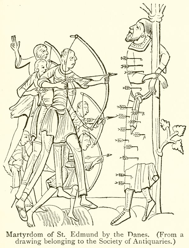 Martyrium des hl. Edmund durch die Dänen von English School