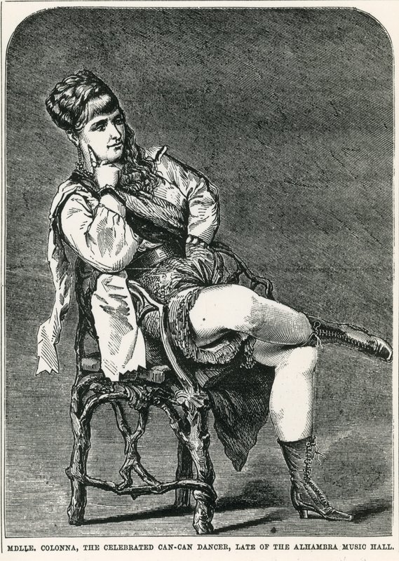 Mdlle Colonna, die berühmte Can-Can-Tänzerin, ehemals Alhambra Music Hall, London von English School