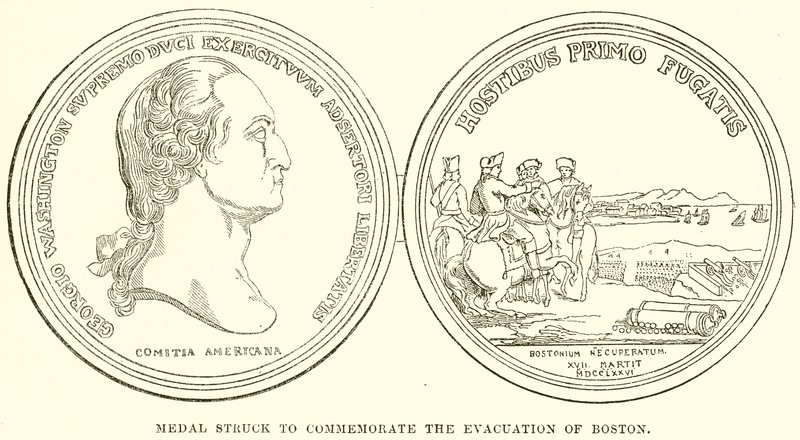 Medaille zur Erinnerung an die Evakuierung von Boston von English School