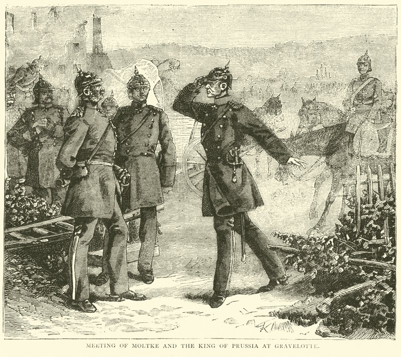 Treffen von Moltke und dem König von Preußen bei Gravelotte, August 1870 von English School