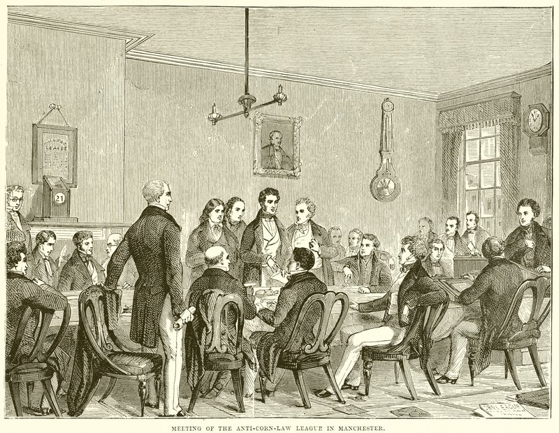 Treffen der Anti-Corn-Law League in Manchester von English School
