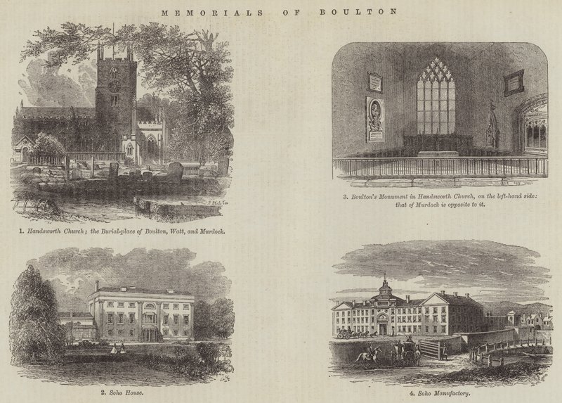 Denkmäler von Boulton (Gravur) von English School