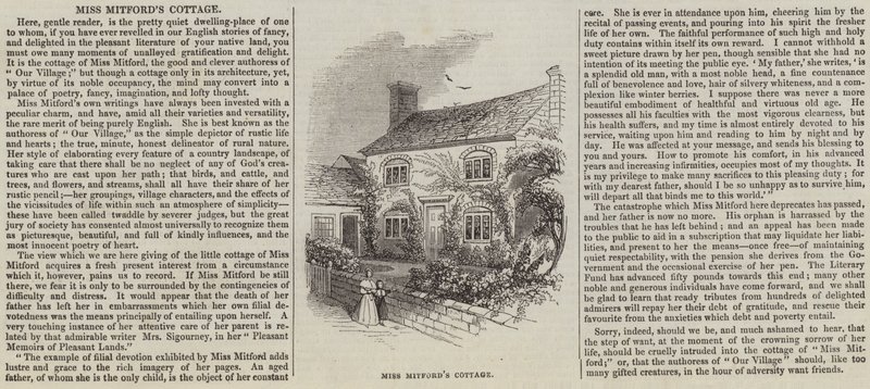 Miss Mitfords Cottage (Stich) von English School