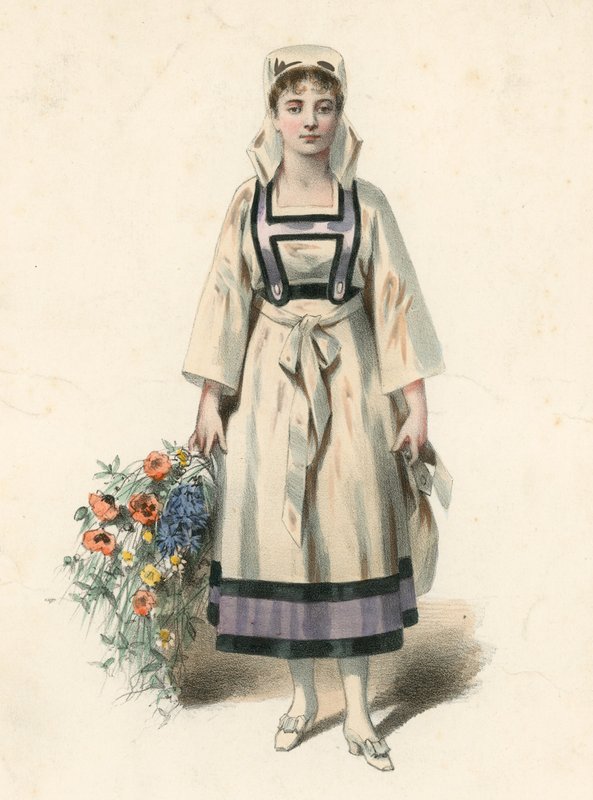Mme Judic in der Rolle der Margotte in La Branche Cassee von English School