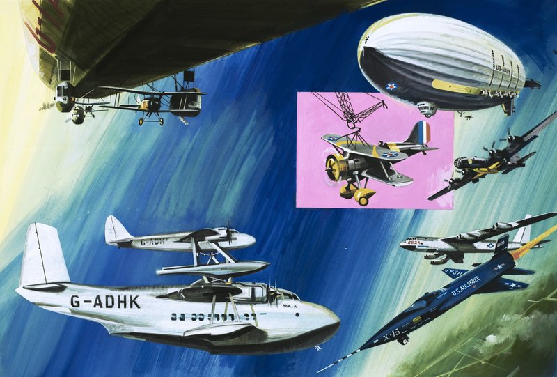 Montage von Flugzeugträgern von English School