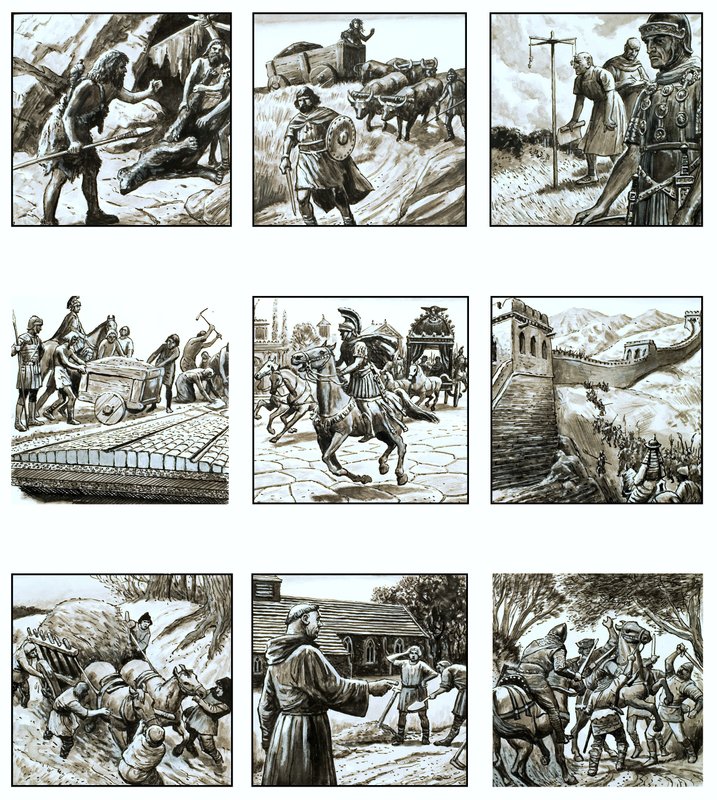Montage von Bildern zur Geschichte der Straßen von English School