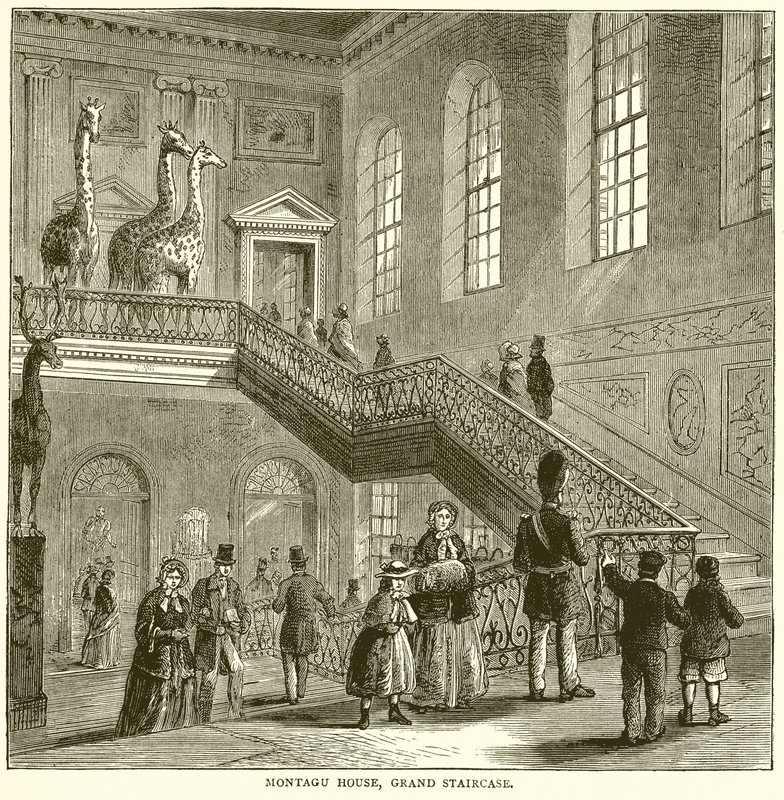 Montagu House, große Treppe von English School