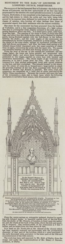 Denkmal für den Earl of Leicester in der Longford Church, Derbyshire von English School