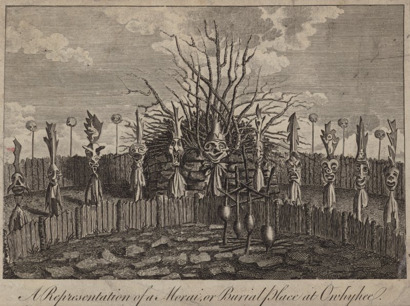 Morai, oder Begräbnisstätte, Hawaii von English School