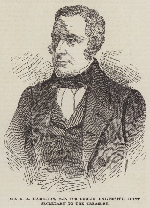 Herr G A Hamilton, MP für die Universität Dublin, gemeinsamer Sekretär des Schatzamtes von English School