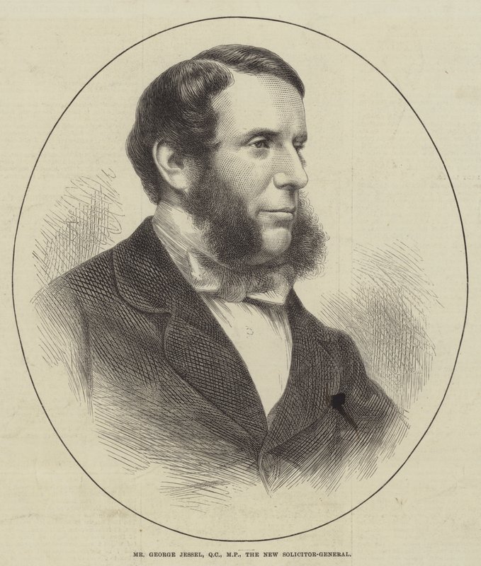 Mr. George Jessel, QC, MP, der neue Generalstaatsanwalt (Gravur) von English School