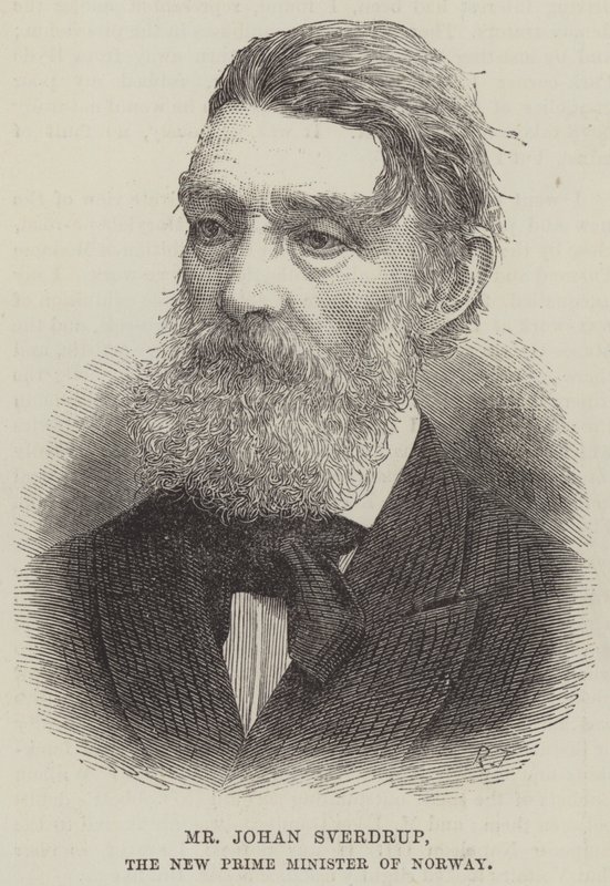 Mr. Johan Sverdrup, der neue Premierminister von Norwegen (Gravur) von English School