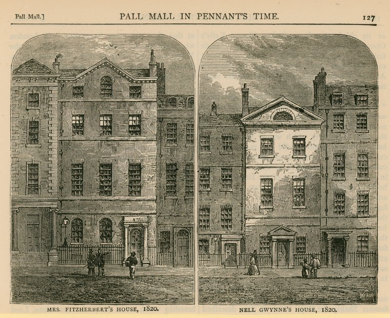 Mrs. Fitzherberts Haus und Nell Gwynnes Haus, 1820 von English School