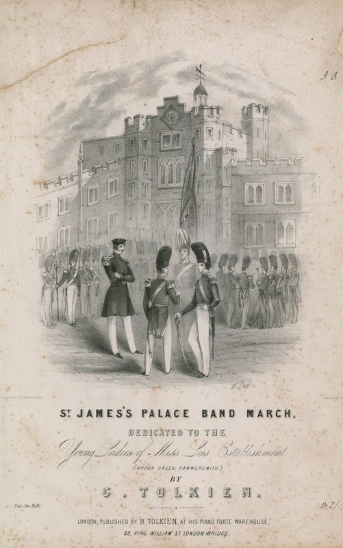 Musikalische Partitur für den Marsch der Band des St. James