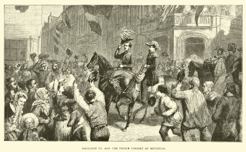 Napoleon III. und der Prinzgemahl in Boulogne von English School