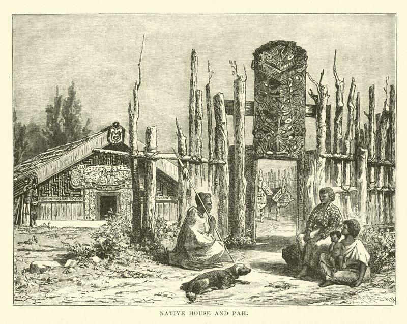 Einheimisches Haus und Pah von English School