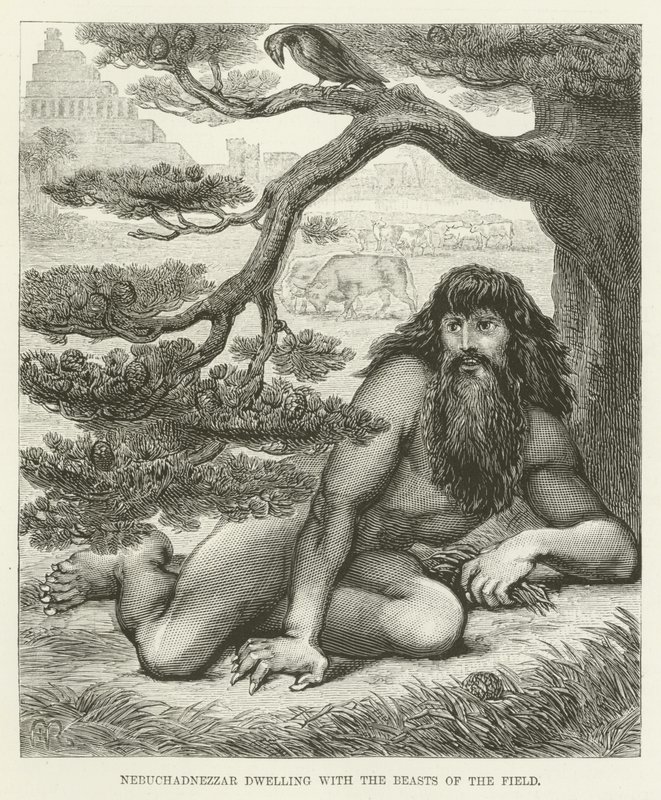 Nebukadnezar lebt mit den Tieren des Feldes von English School